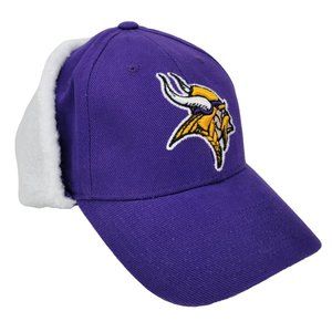 Minnesota Vikings Hat Winter Ear Flap Cap Purple NFL Outdoor Adjustable OSFM
